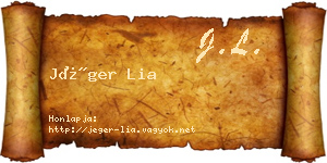 Jéger Lia névjegykártya